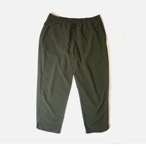 Lululemon Pants Sz 10 Green Keep It Classic 23" Crop High Rise Pockets Slouchy